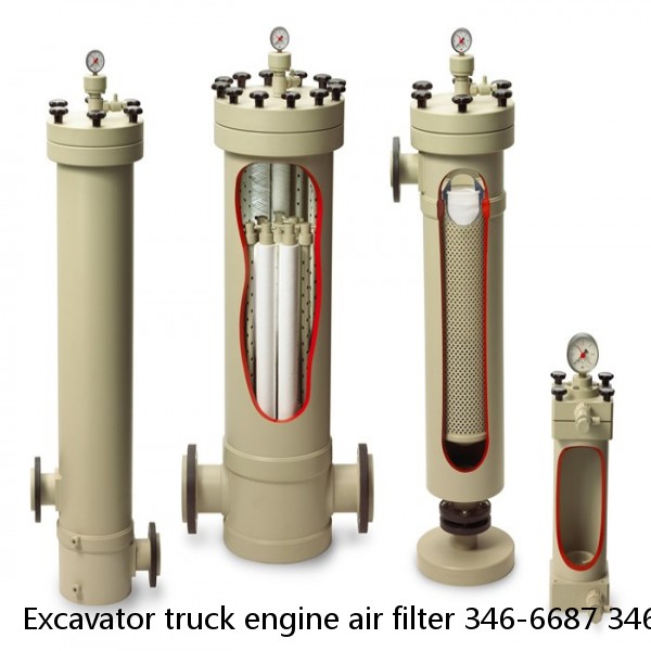 Excavator truck engine air filter 346-6687 346-6688 #5 image